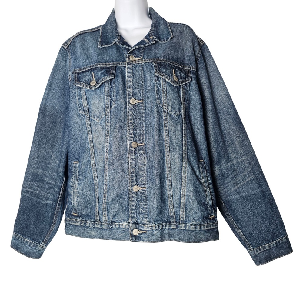 Old Navy Womens Denim Jacket Classic Blue Jean Trucker Style Size Large L G G‎